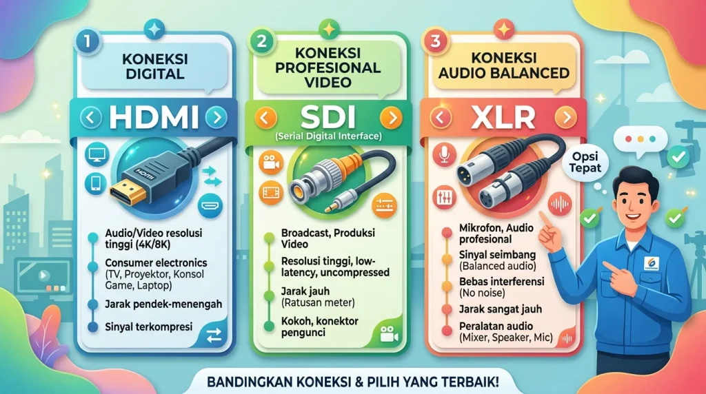 Kapan Kamu Harus Pilih HDMI, SDI, atau XLR